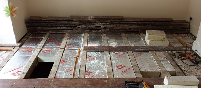 Insulating suspended timber floors